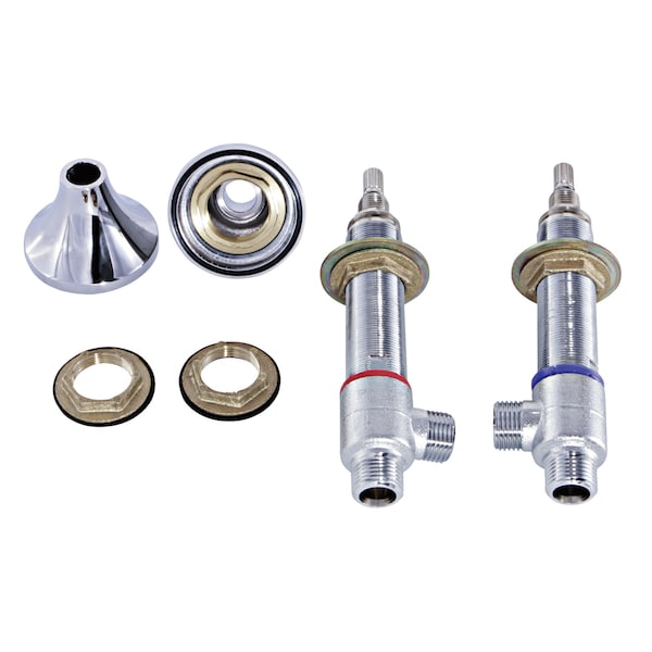 Hot And Cold Valve Included, Handle Base Nut Washer, Chrome